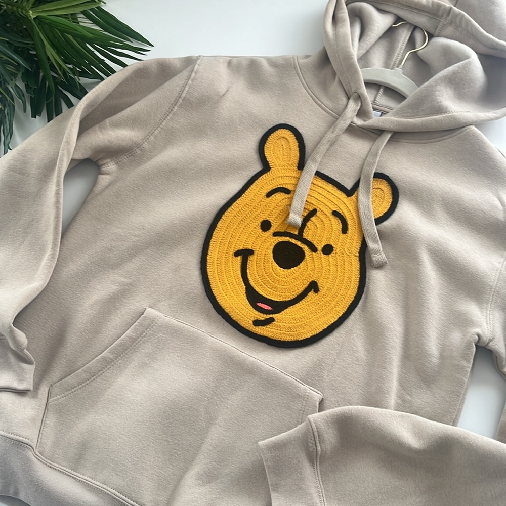 NWOT Disney Tan Hoodie with Yellow Pooh Design - Picture 4 of 11